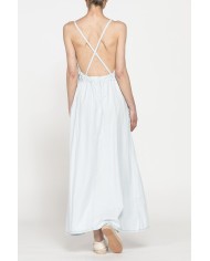 ABITO LUNGO CON TOP INCROCIATO IN DENIM LEGGERO 7oz