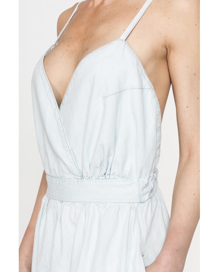 ABITO LUNGO CON TOP INCROCIATO IN DENIM LEGGERO 7oz