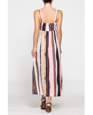 ABITO MIDI A STILE IMPERO IN LINO COTONE