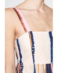 ABITO MIDI A STILE IMPERO IN LINO COTONE