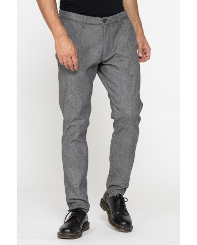 PANTALONE CHINO SLIM FIT IN TESSUTO A NAVETTA