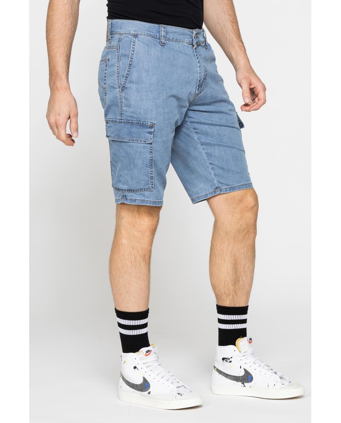 BERMUDA TASCONATO IN DENIM LEGGERO ELASTICIZZATO 9 oz.