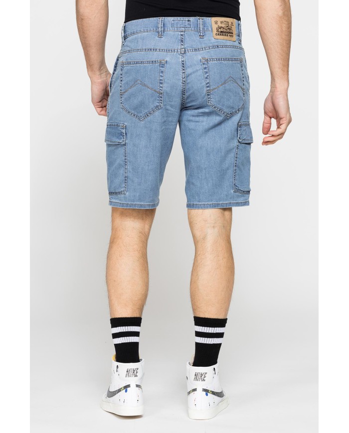 BERMUDA TASCONATO IN DENIM LEGGERO ELASTICIZZATO 9 oz.