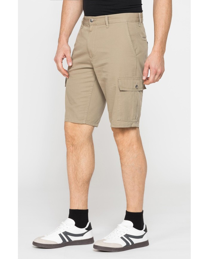 BERMUDA CARGO IN GABARDINA LEGGERA CON TASCONI