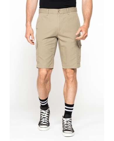 BERMUDA CARGO IN GABARDINA LEGGERA CON TASCONI