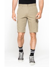 BERMUDA CARGO IN GABARDINA LEGGERA CON TASCONI