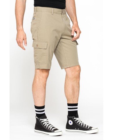 BERMUDA CARGO IN GABARDINA LEGGERA CON TASCONI