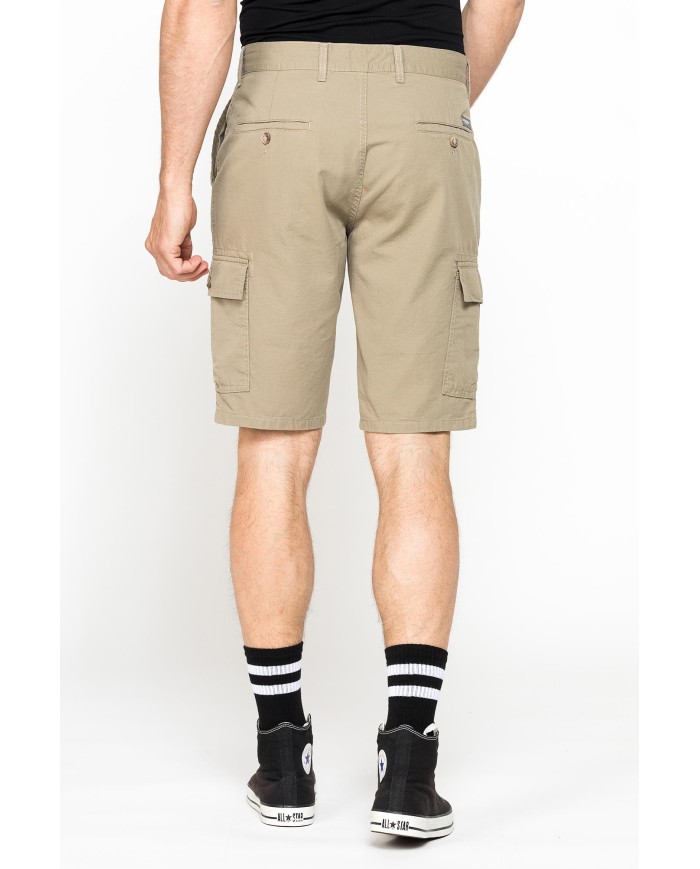 BERMUDA CARGO IN GABARDINA LEGGERA CON TASCONI