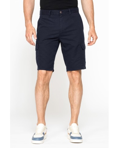 BERMUDA CARGO IN GABARDINA LEGGERA CON TASCONI