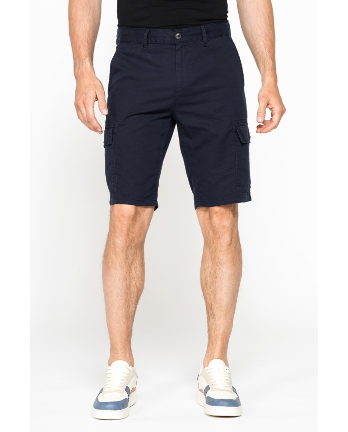 BERMUDA CARGO IN GABARDINA LEGGERA CON TASCONI