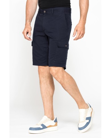 BERMUDA CARGO IN GABARDINA LEGGERA CON TASCONI