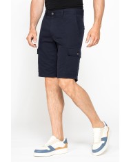 BERMUDA CARGO IN GABARDINA LEGGERA CON TASCONI