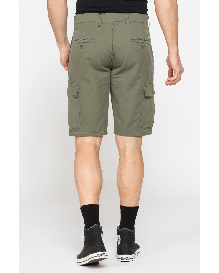 BERMUDA CARGO IN GABARDINA LEGGERA CON TASCONI