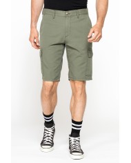 BERMUDA CARGO IN GABARDINA LEGGERA CON TASCONI