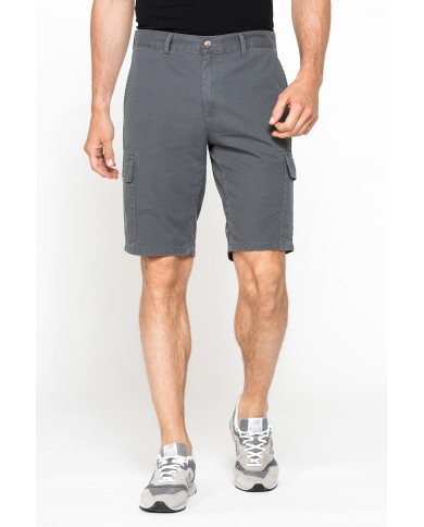 BERMUDA CARGO IN GABARDINA LEGGERA CON TASCONI