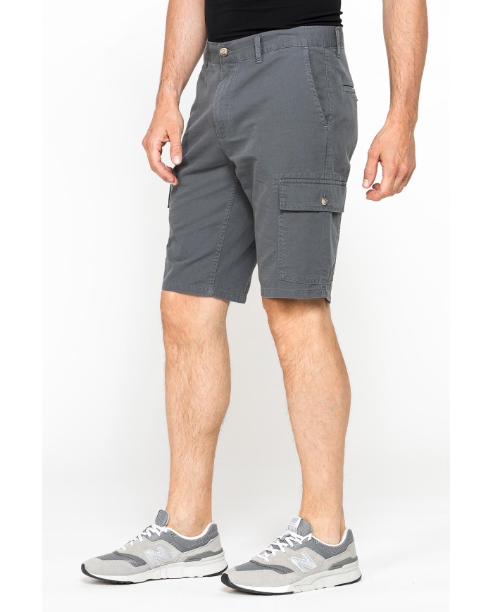 BERMUDA CARGO IN GABARDINA LEGGERA CON TASCONI