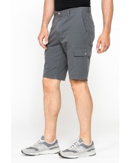 BERMUDA CARGO IN GABARDINA LEGGERA CON TASCONI