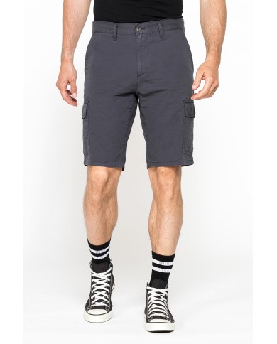 BERMUDA CARGO IN GABARDINA LEGGERA CON TASCONI