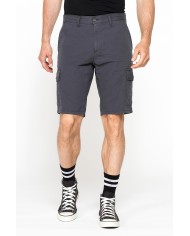 BERMUDA CARGO IN GABARDINA LEGGERA CON TASCONI