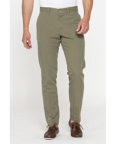 PANTALONE CHINO MOD. 624 IN TESSUTO LINO E COTONE