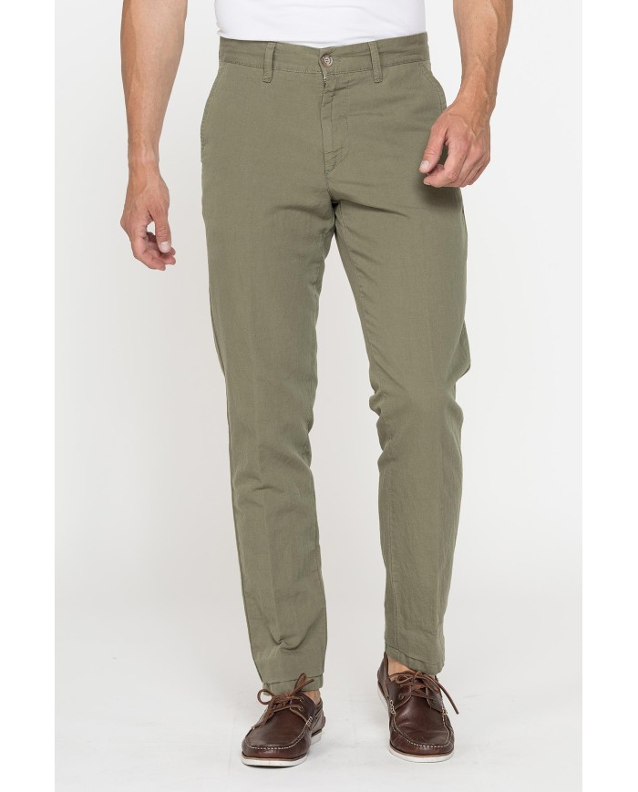 PANTALONE CHINO MOD. 624 IN TESSUTO LINO E COTONE