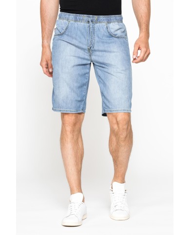 BERMUDA IN DENIM LEGGERO CON ELASTICO IN VITA