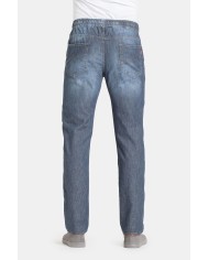 JOGGER JEANS MOD. 629 IN DENIM LEGGERO 7 oz. Vita con elastico e colulisse.