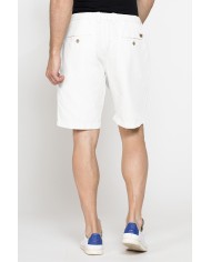 BERMUDA CHINO IN TESSUTO LINO E COTONE CON COULISSE