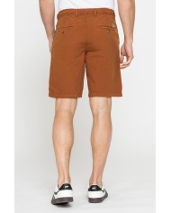 BERMUDA CHINO IN TESSUTO LINO E COTONE CON COULISSE