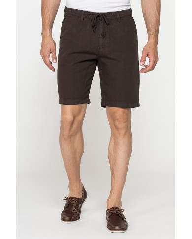 BERMUDA CHINO IN TESSUTO LINO E COTONE CON COULISSE