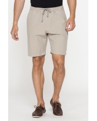 BERMUDA CHINO IN TESSUTO LINO E COTONE CON COULISSE
