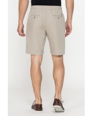 BERMUDA CHINO IN TESSUTO LINO E COTONE CON COULISSE