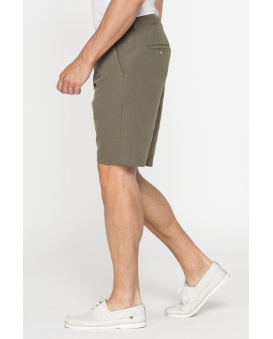 BERMUDA CHINO IN TESSUTO LINO E COTONE CON COULISSE