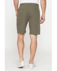 BERMUDA CHINO IN TESSUTO LINO E COTONE CON COULISSE