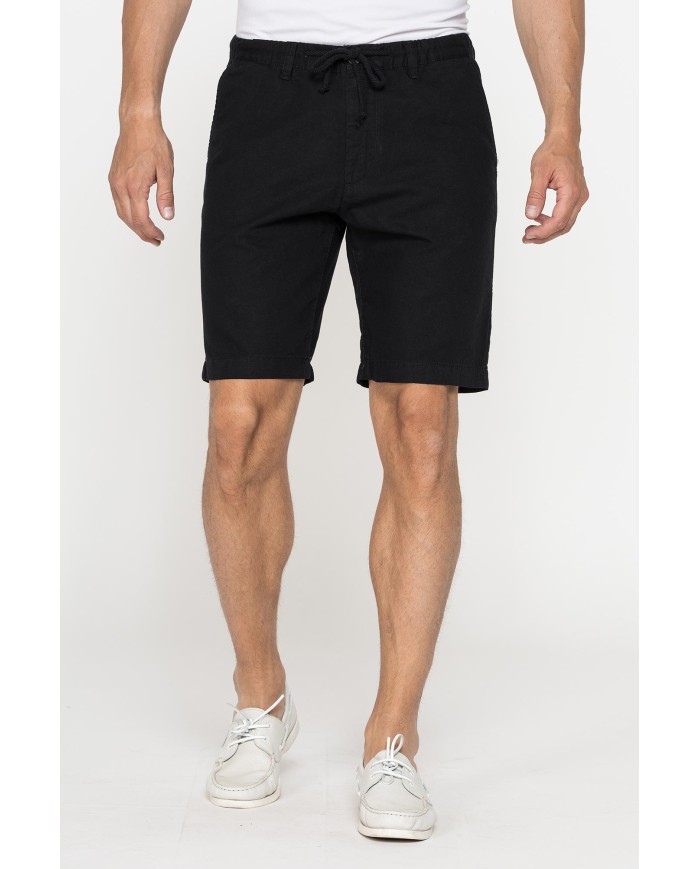 BERMUDA CHINO IN TESSUTO LINO E COTONE CON COULISSE