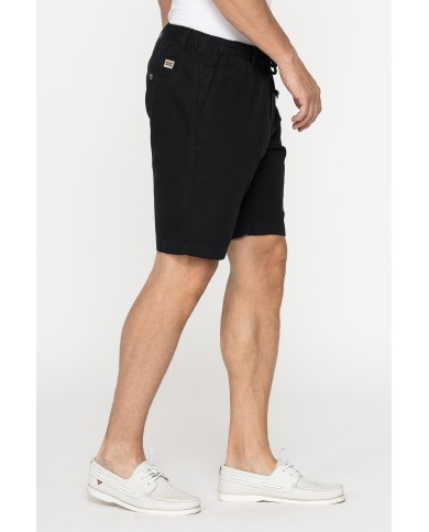 BERMUDA CHINO IN TESSUTO LINO E COTONE CON COULISSE