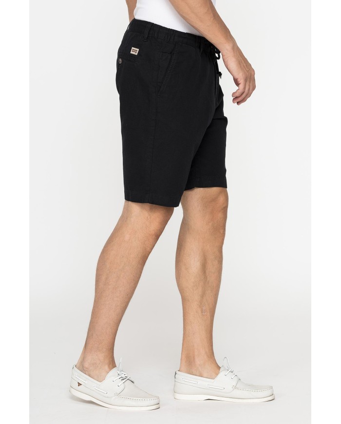 BERMUDA CHINO IN TESSUTO LINO E COTONE CON COULISSE