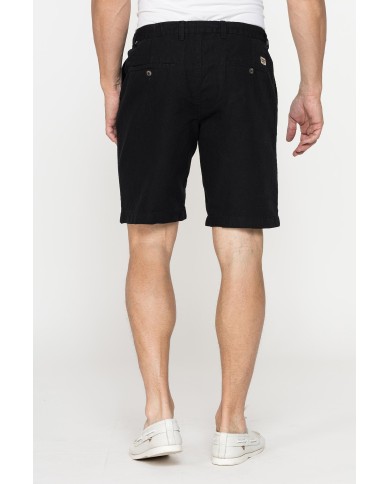 BERMUDA CHINO IN TESSUTO LINO E COTONE CON COULISSE