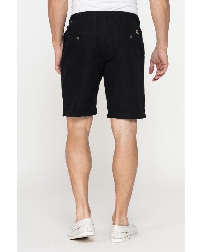 BERMUDA CHINO IN TESSUTO LINO E COTONE CON COULISSE