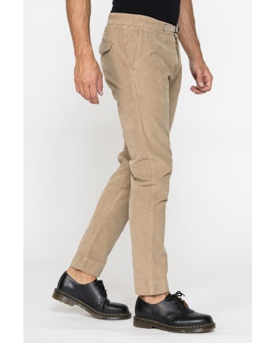 PANTALONE CON CINTURA MOD. 639 IN VELLUTO MALTAGLIATO