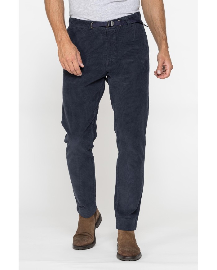 PANTALONE CON CINTURA MOD. 639 IN VELLUTO MALTAGLIATO