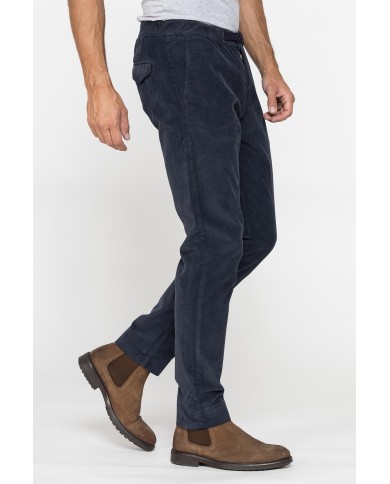 PANTALONE CON CINTURA MOD. 639 IN VELLUTO MALTAGLIATO