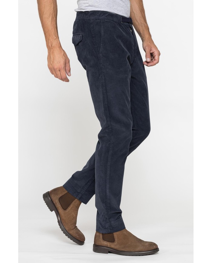 PANTALONE CON CINTURA MOD. 639 IN VELLUTO MALTAGLIATO