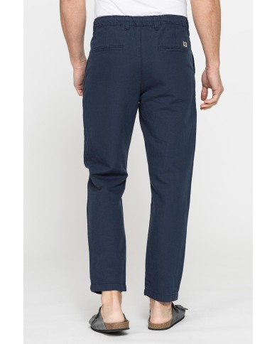 PANTALONE CHINO IN TESSUTO COTONE E LINO CON COULISSE