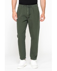 PANTALONE CHINO IN TESSUTO COTONE E LINO CON COULISSE