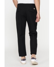 PANTALONE CHINO IN TESSUTO COTONE E LINO CON COULISSE