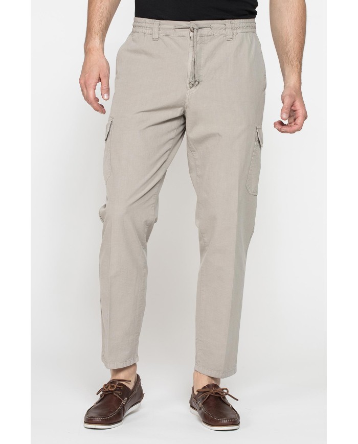 PANTALONI CHINO CON COULISSE E TASCONI LATERALI