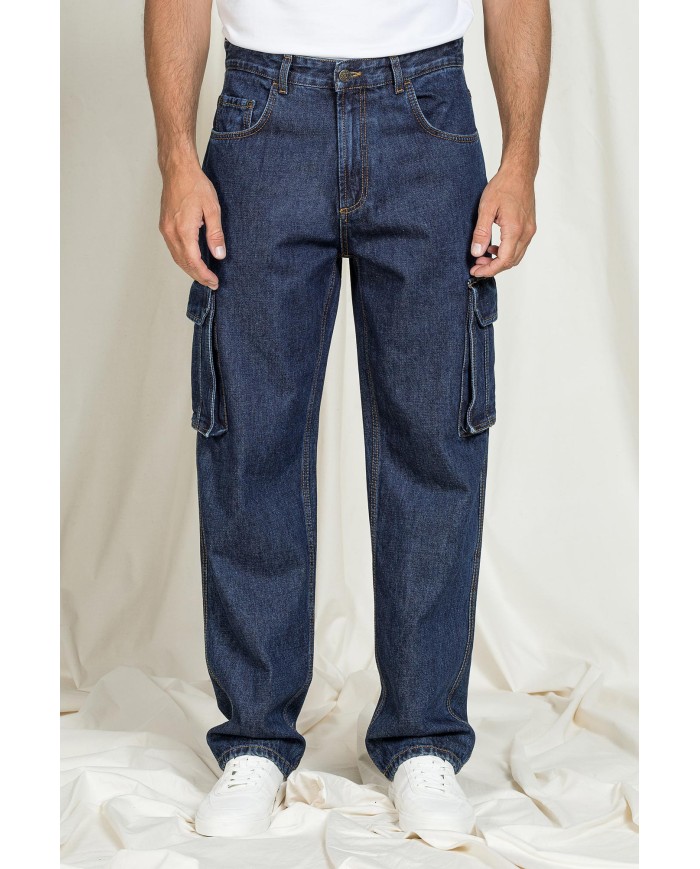 JEANS MODELLO REPLICA IN DENIM OLD STYLE CON TASCONI