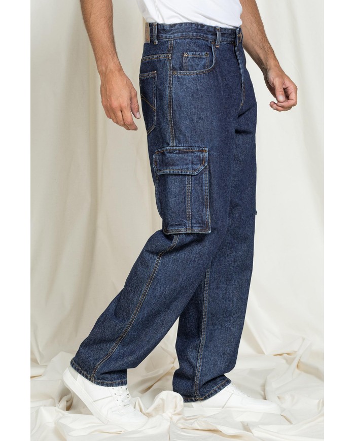 JEANS MODELLO REPLICA IN DENIM OLD STYLE CON TASCONI