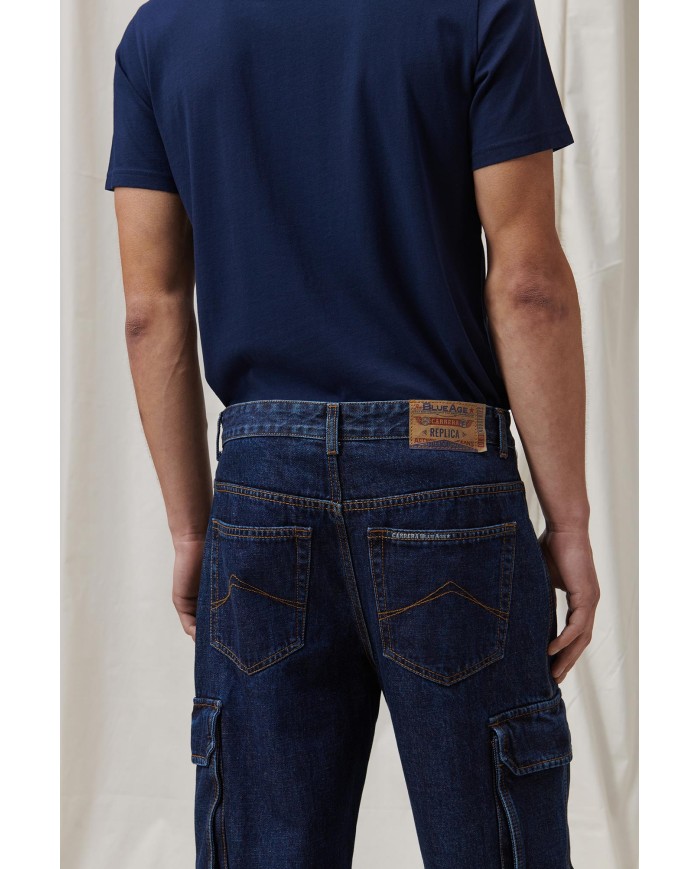 JEANS MODELLO REPLICA IN DENIM OLD STYLE CON TASCONI